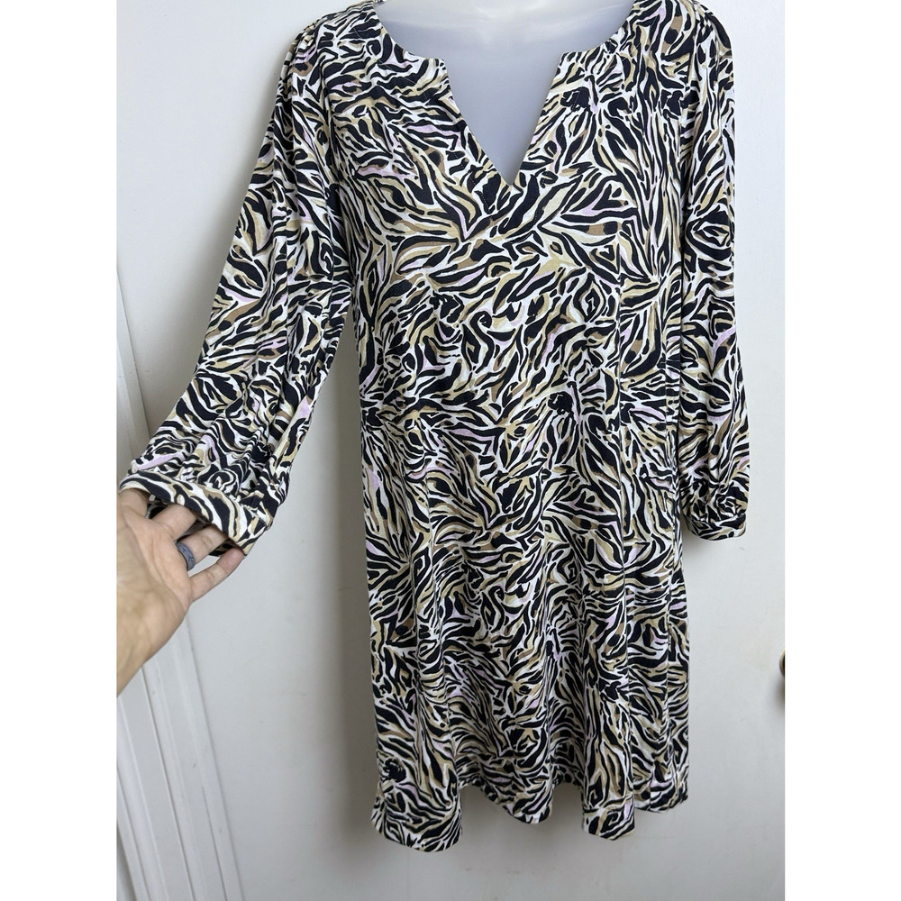 Lilly Pulitzer Onyx Cath Dress M Zebra Print Preppy Resort Coastal Cruise Vaca - Picture 2 of 8